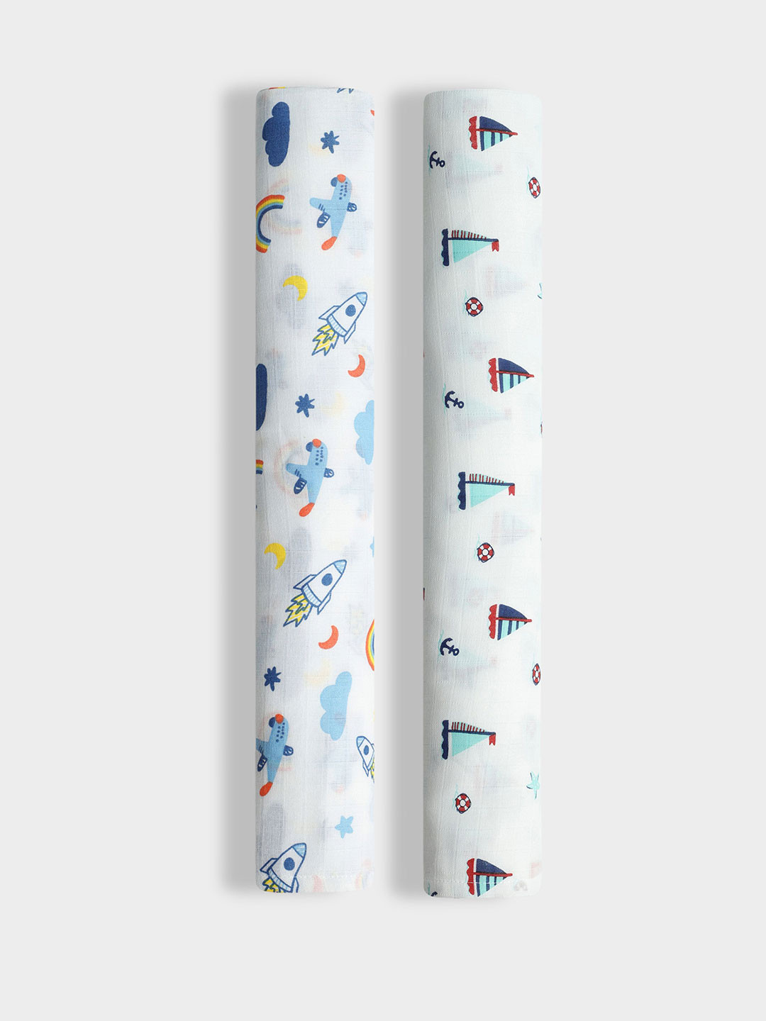 Orange Sugar Set Of 2 Printed Muslin Swaddle