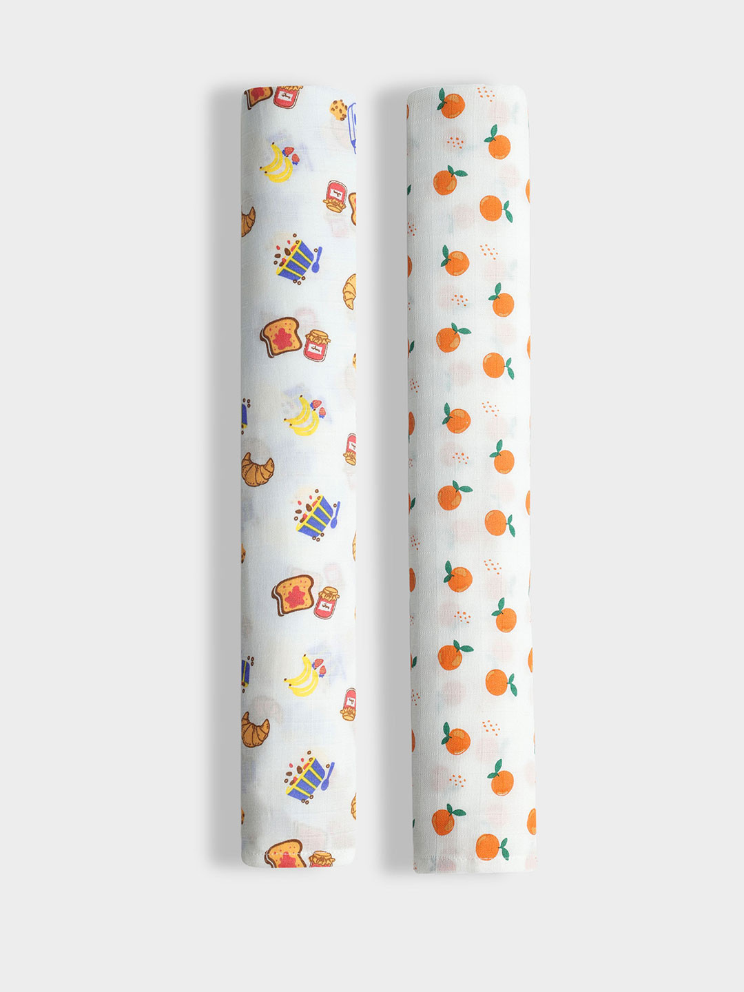 Orange Sugar Set Of 2 Printed Muslin Swaddle