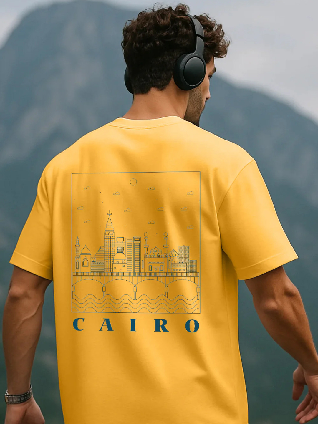 NOBERO Men Graphic Printed Oversized Cotton T-shirt
