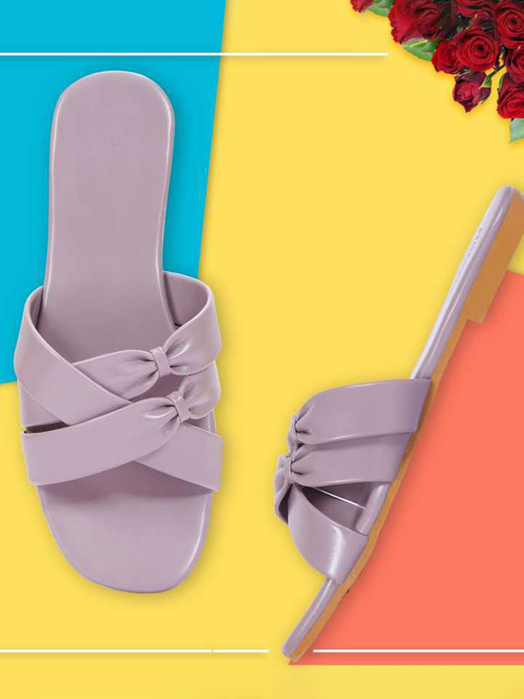 Miss Universe Women Solid Slip-On Open Toe Flats