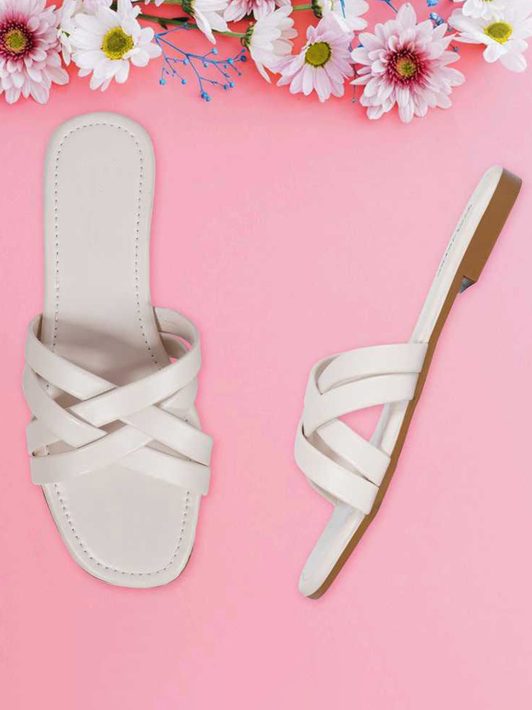 Miss Universe Women Criss Cross Soft Open Toe Flats