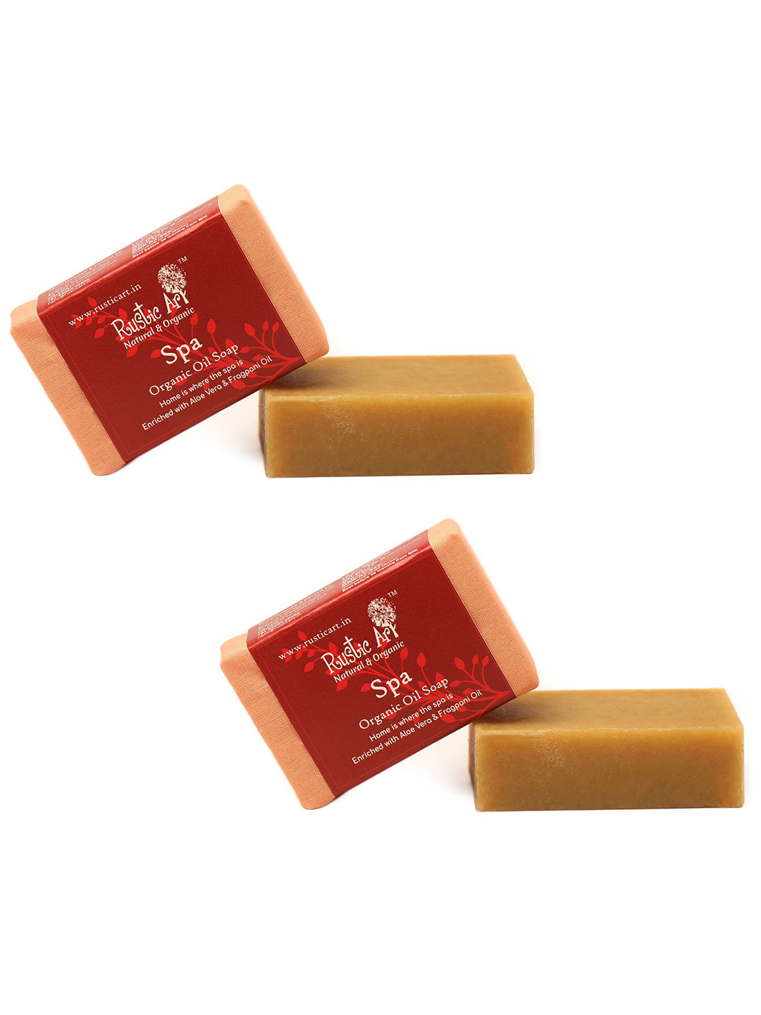 Rustic Art Set Of 2 Spa Organic Oil Soap - 100 g Each