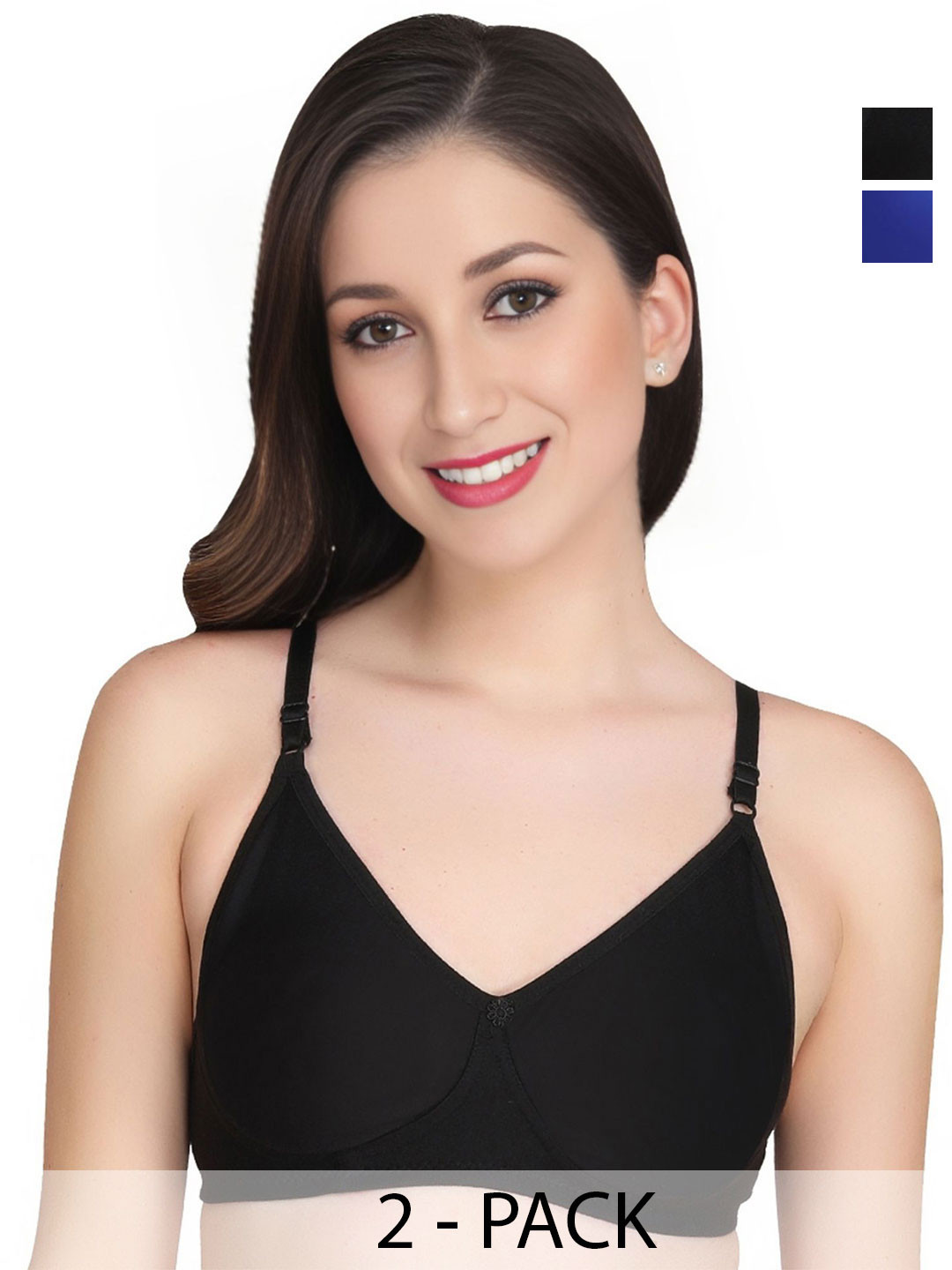 Liigne Pack Of 2 Full Solid Full Coverage Lightly Padded Everyday Bra