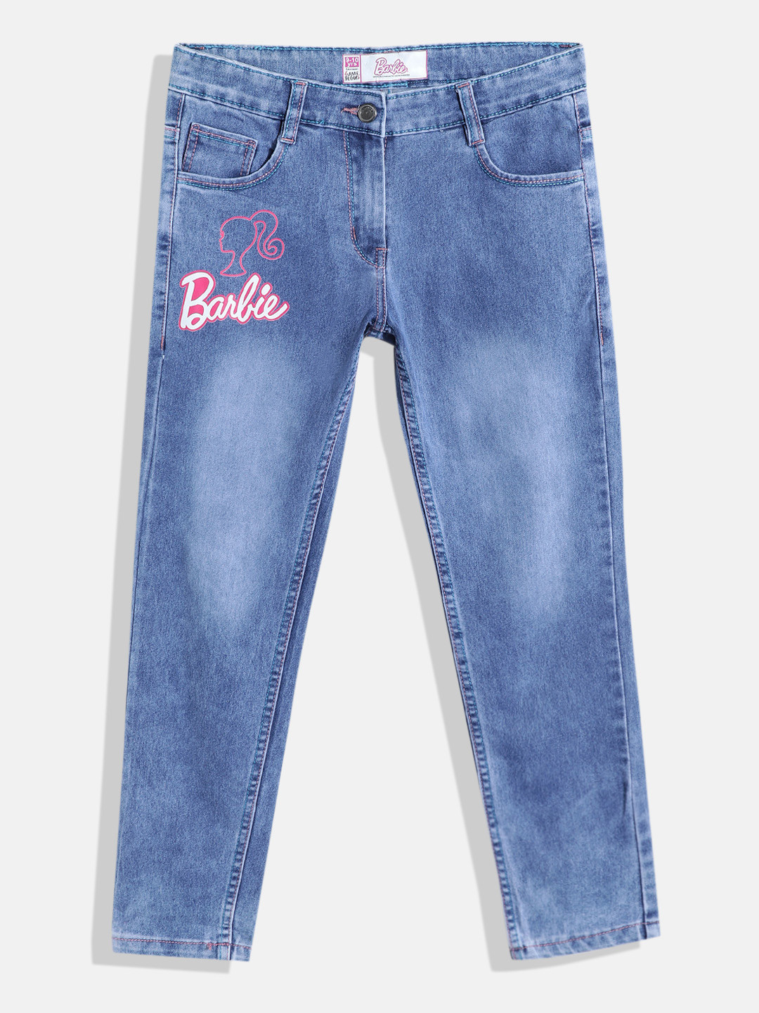 Here&Now X Game Begins Girls Comfort Regular Fit Mid-Rise Stretchable Jeans