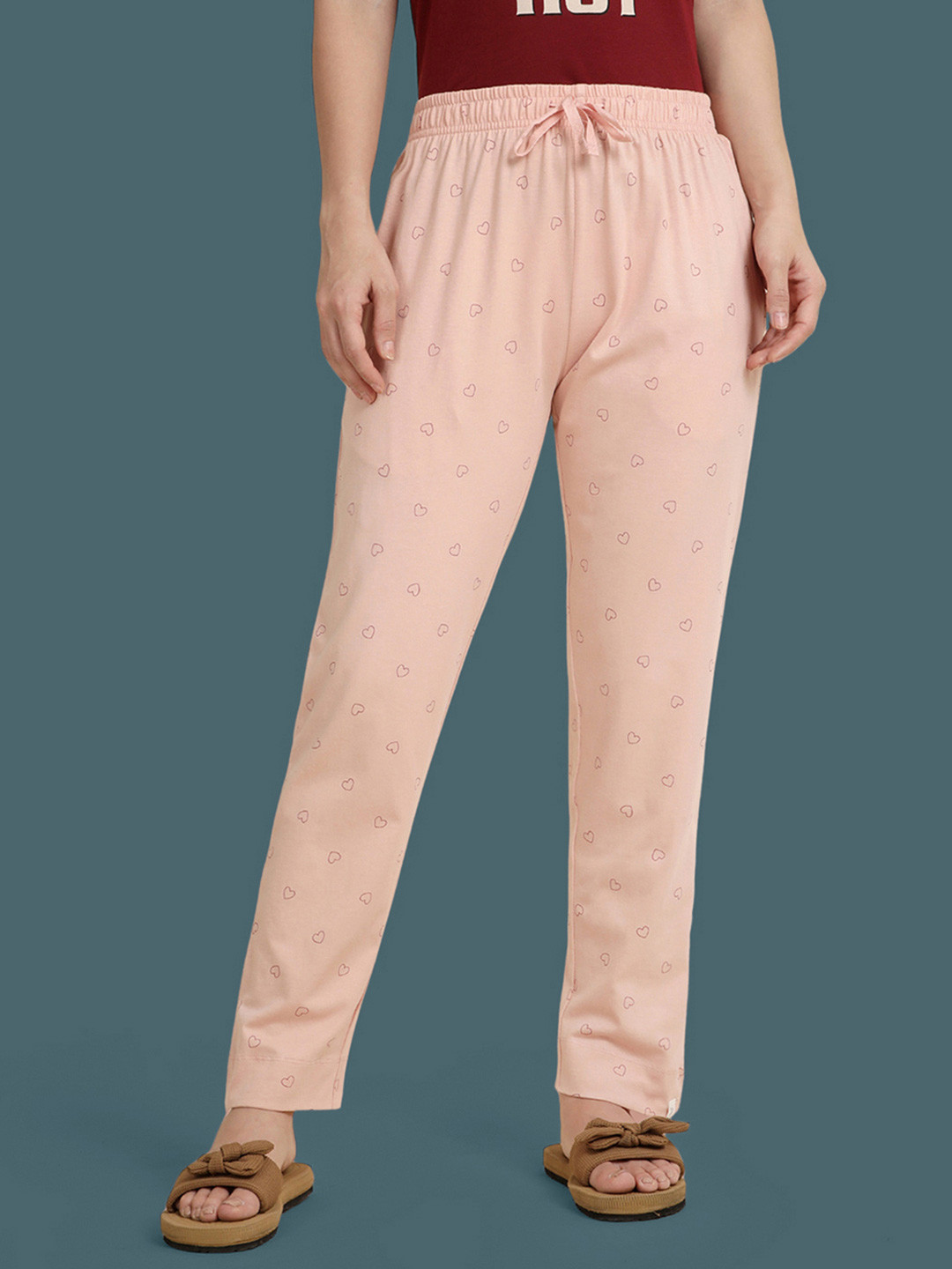 TWIN BIRDS Women Rose Cloud Cotton Printed Night Pant