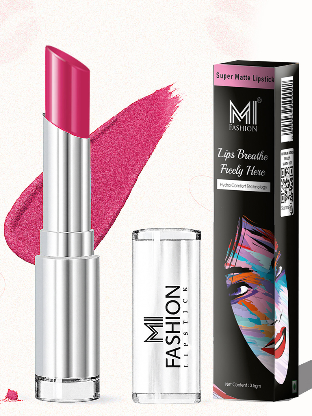 MI FASHION Rose Pink Power Matte Lipstick Minimal Transfer Proof Matte Lip Color