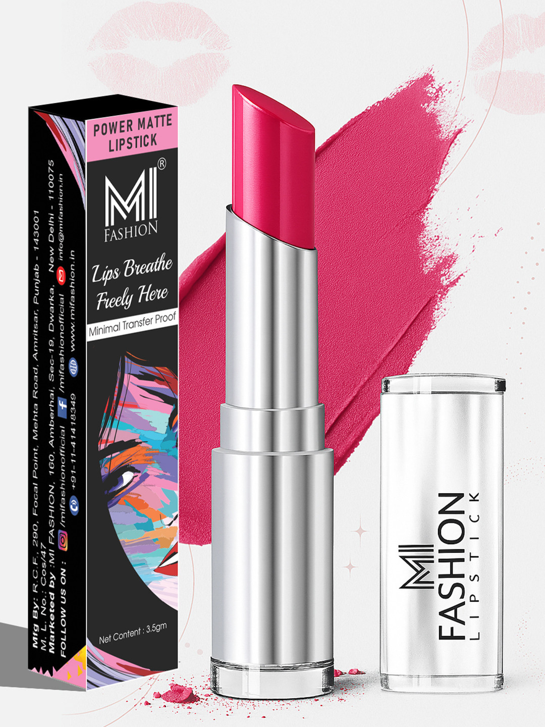 MI FASHION Purple Peach Super Matte Lipstick Smudge Proof Super Matte Lip Color