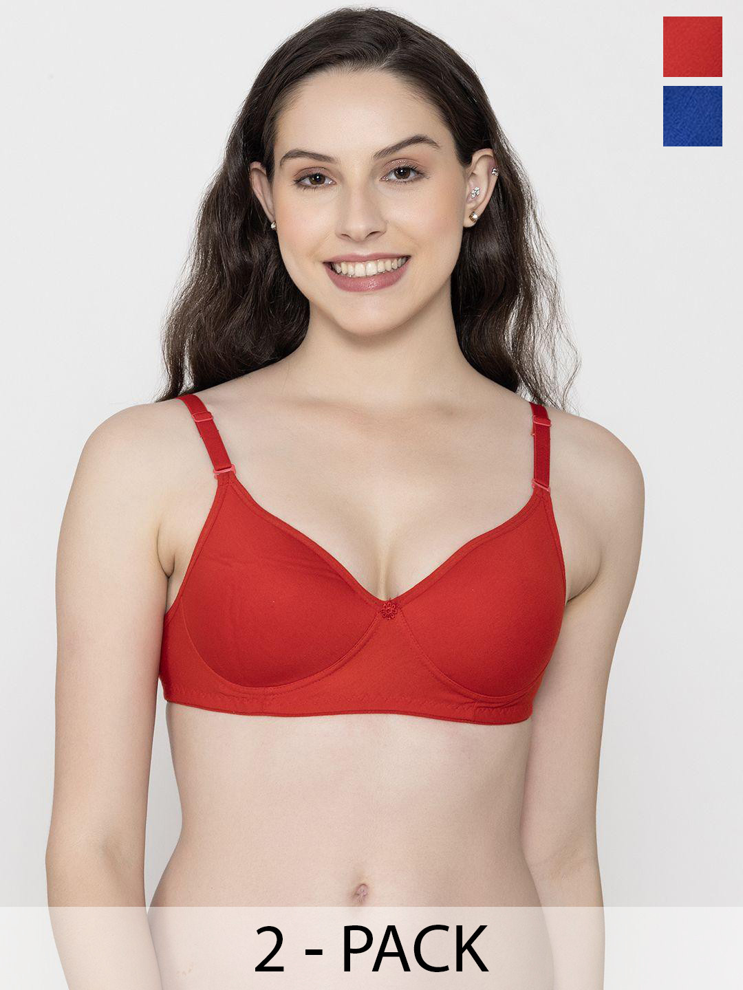 Sutjena Women's Padded and non wired T-shirt  Bra (set of 2)