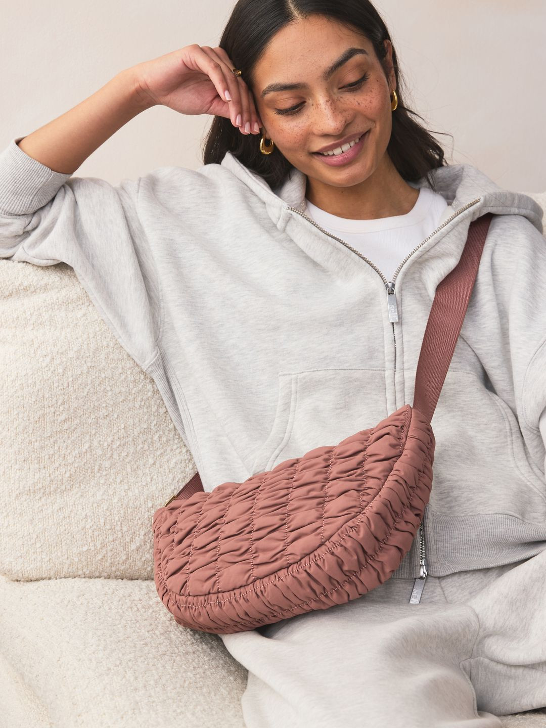NEXT Ruched Crossbody Sling Bag