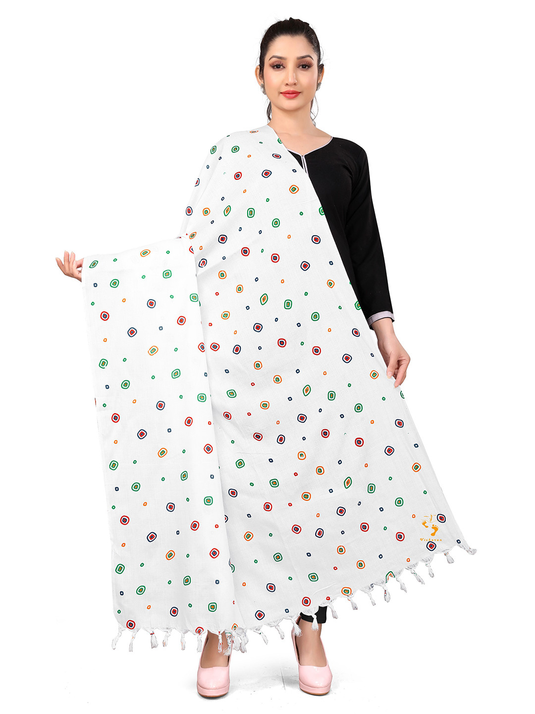 Vicharan Geometric Printed Cotton Dupatta