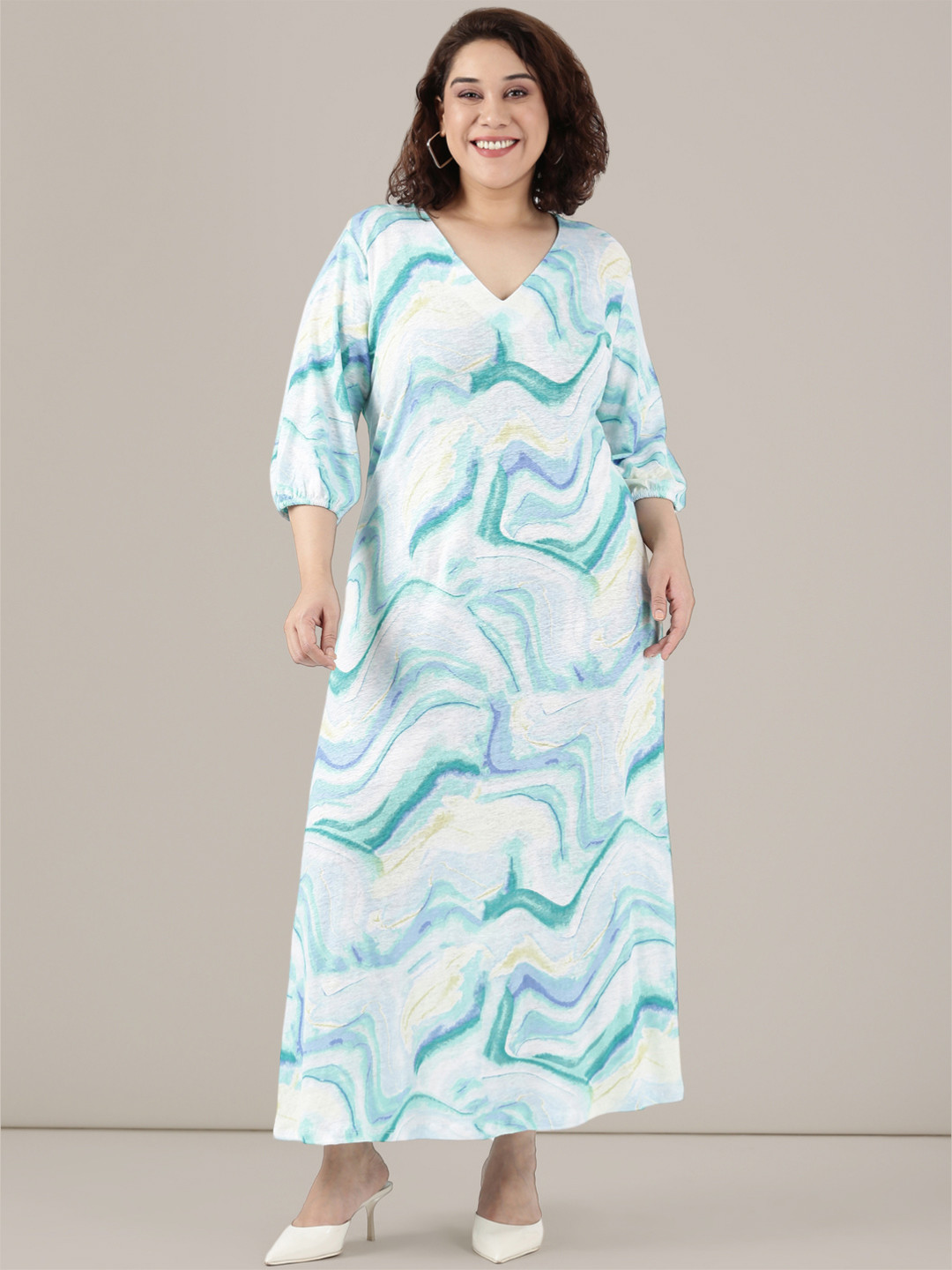The Pink Moon Heatwave Edit Women Blue Marble Dress