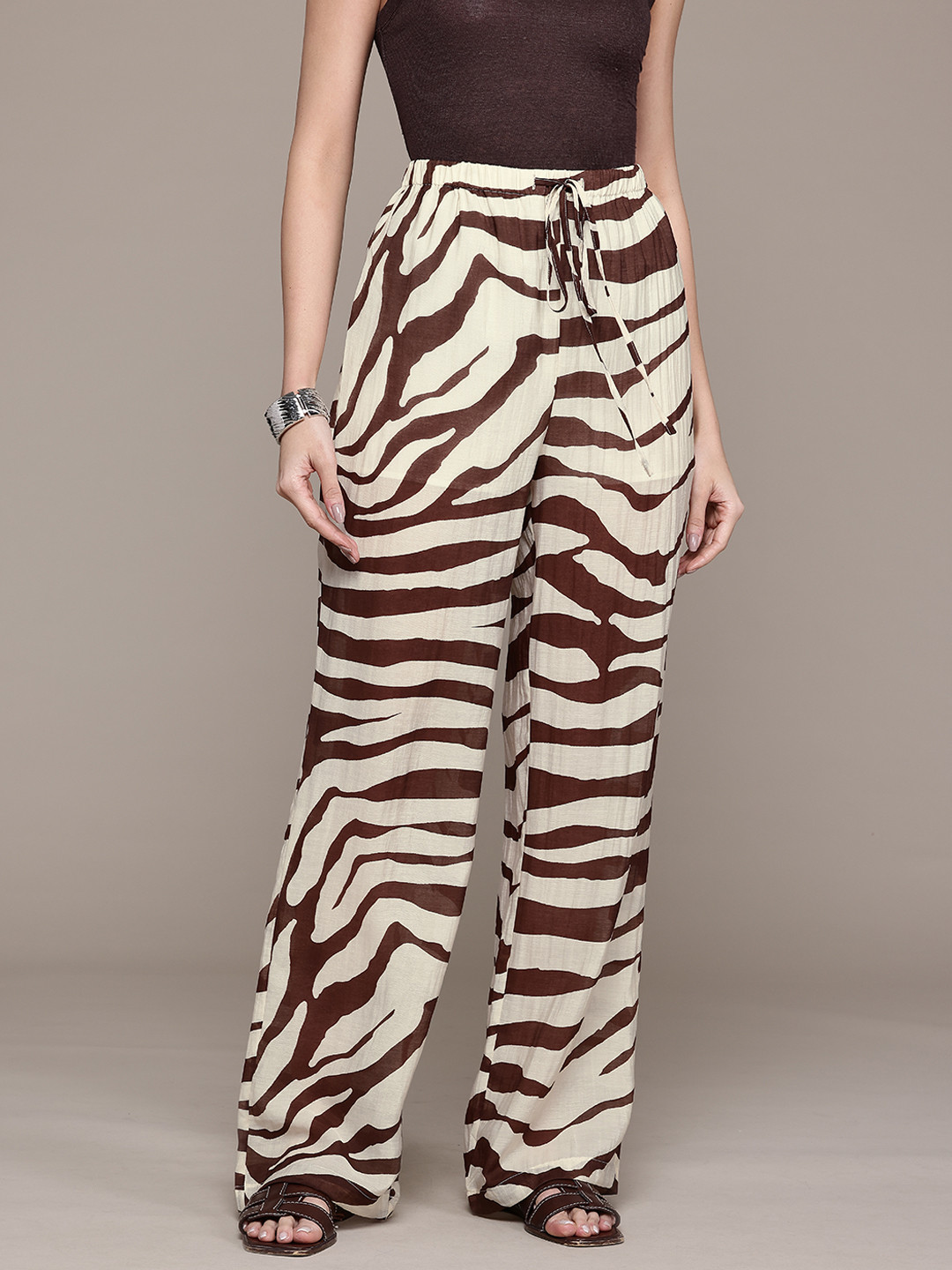MANGO Women Printed Trousers
