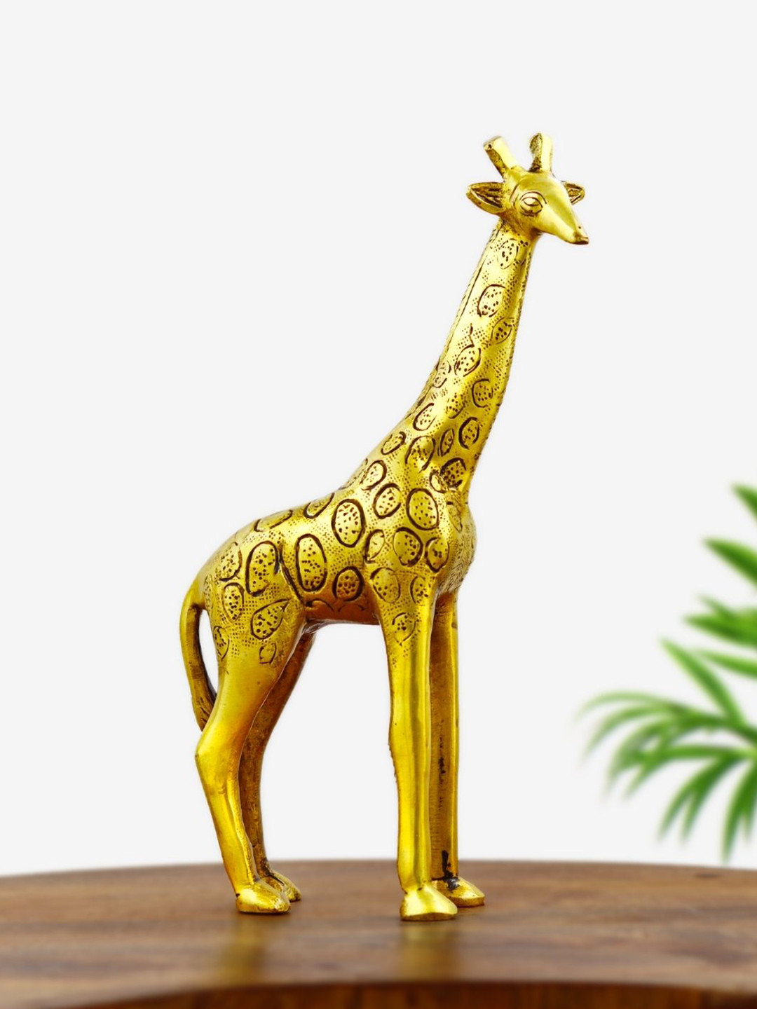 INTERNATIONAL GIFT Giraffe Gold Brass Metallic Living Room Medium Showpiece - 8 Inches
