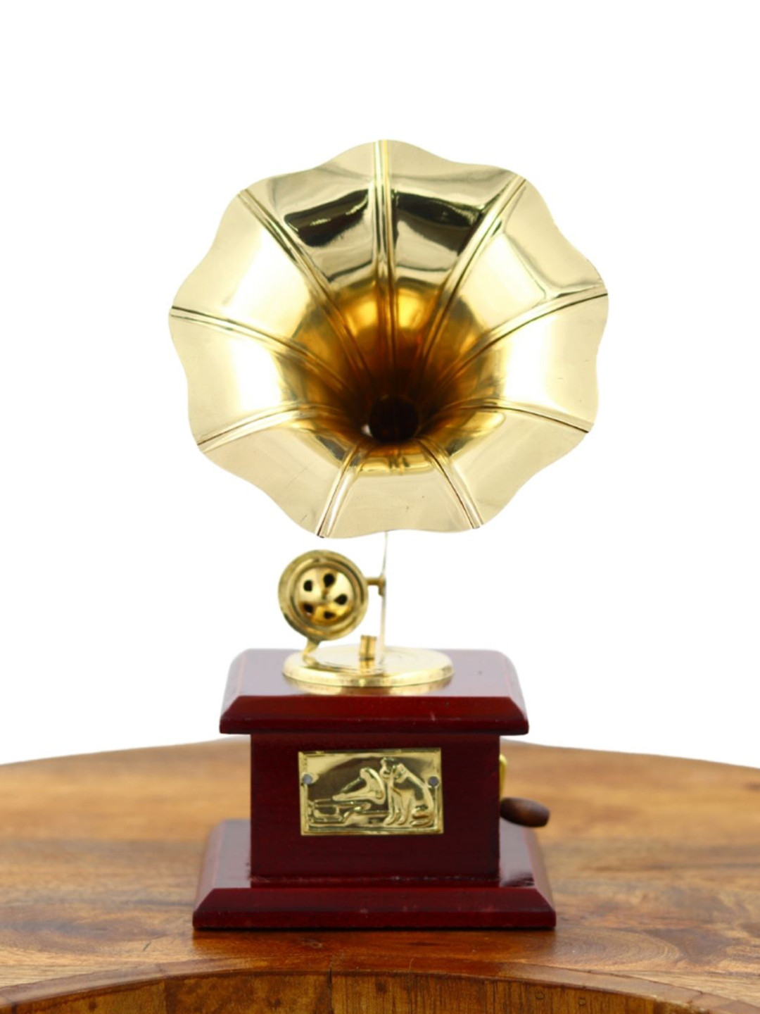 INTERNATIONAL GIFT Gramophone Gold Brass Metallic Living Room Large Showpiece - 9 Inches