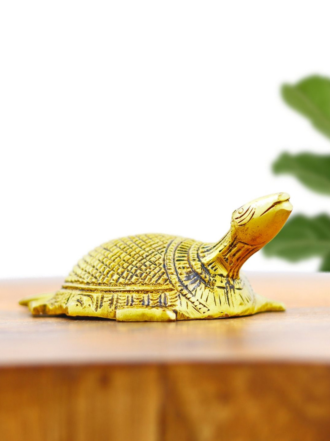 INTERNATIONAL GIFT Tortoise with Raised Head Gold Brass Metallic Living Room Small Showpiece - 1.5 Inches