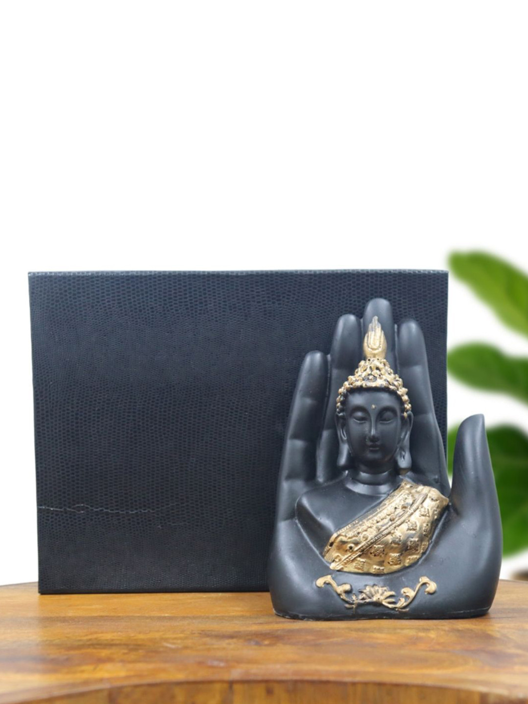 INTERNATIONAL GIFT Buddha Multicoloured Polyresin Natural Prayer Room Medium Showpiece - 7.5 Inches