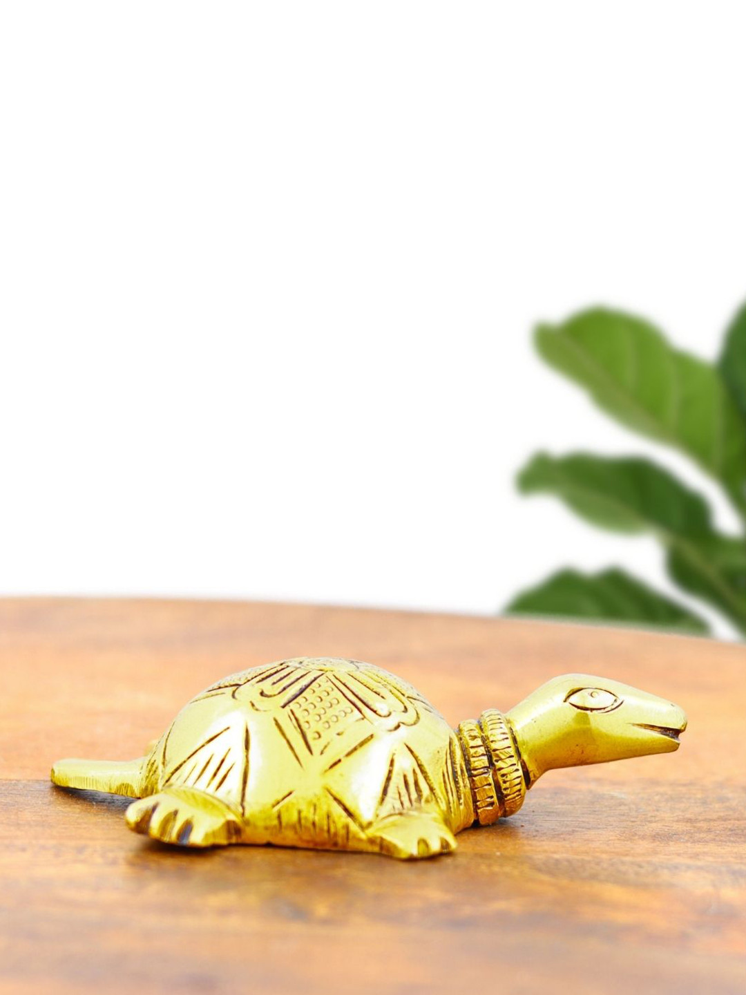 INTERNATIONAL GIFT Tortoise Gold Brass Metallic Living Room Small Showpiece - 1.5 Inches