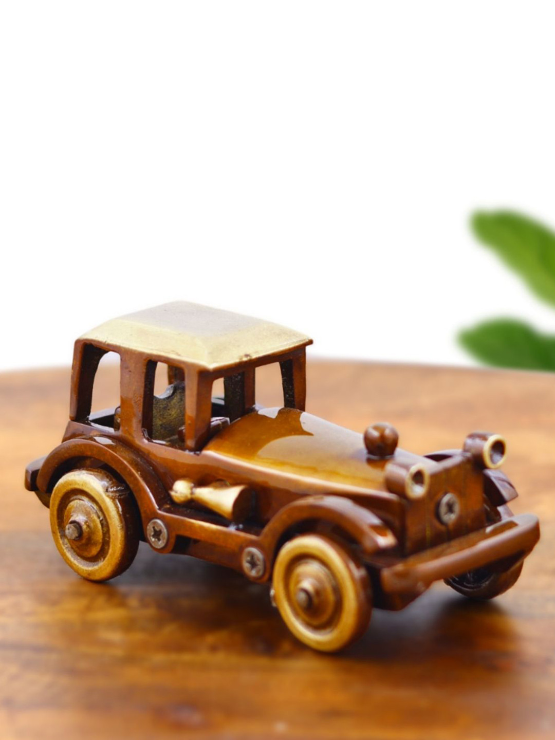 INTERNATIONAL GIFT Vintage Car Brown Brass Metallic Living Room Small Showpiece - 2 Inches