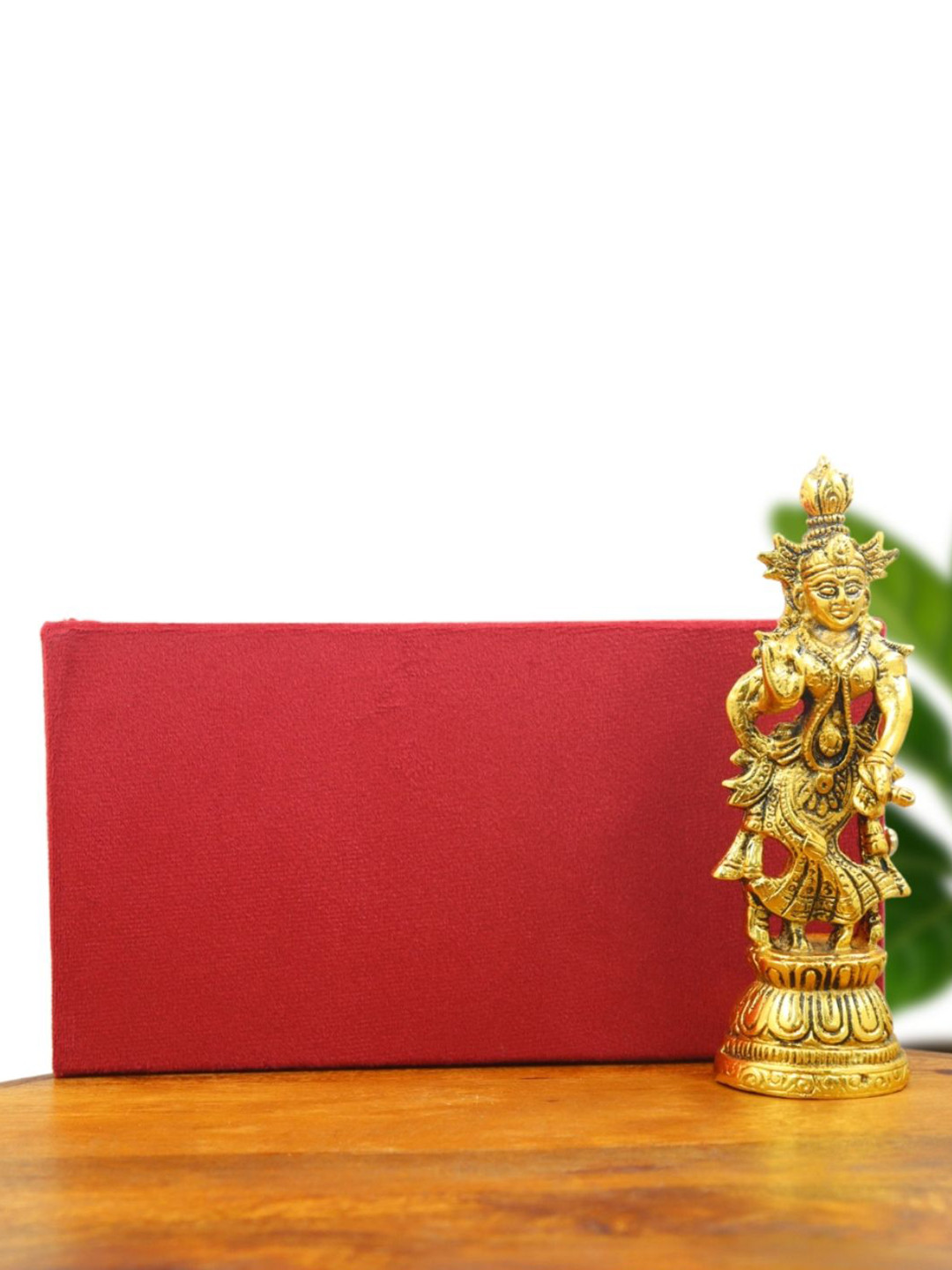 INTERNATIONAL GIFT Radha Ji Gold Metal Metallic Prayer Room Medium Showpiece - 6.5 Inches