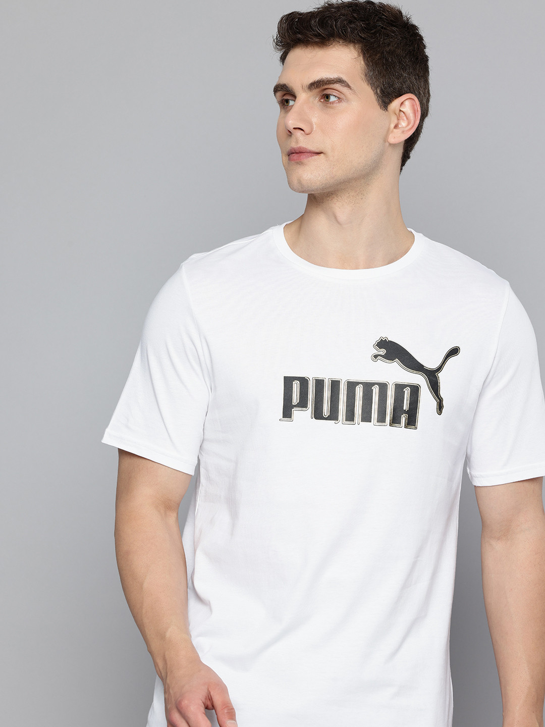 Puma Brand Logo Foil Printed Pure Cotton T-shirt