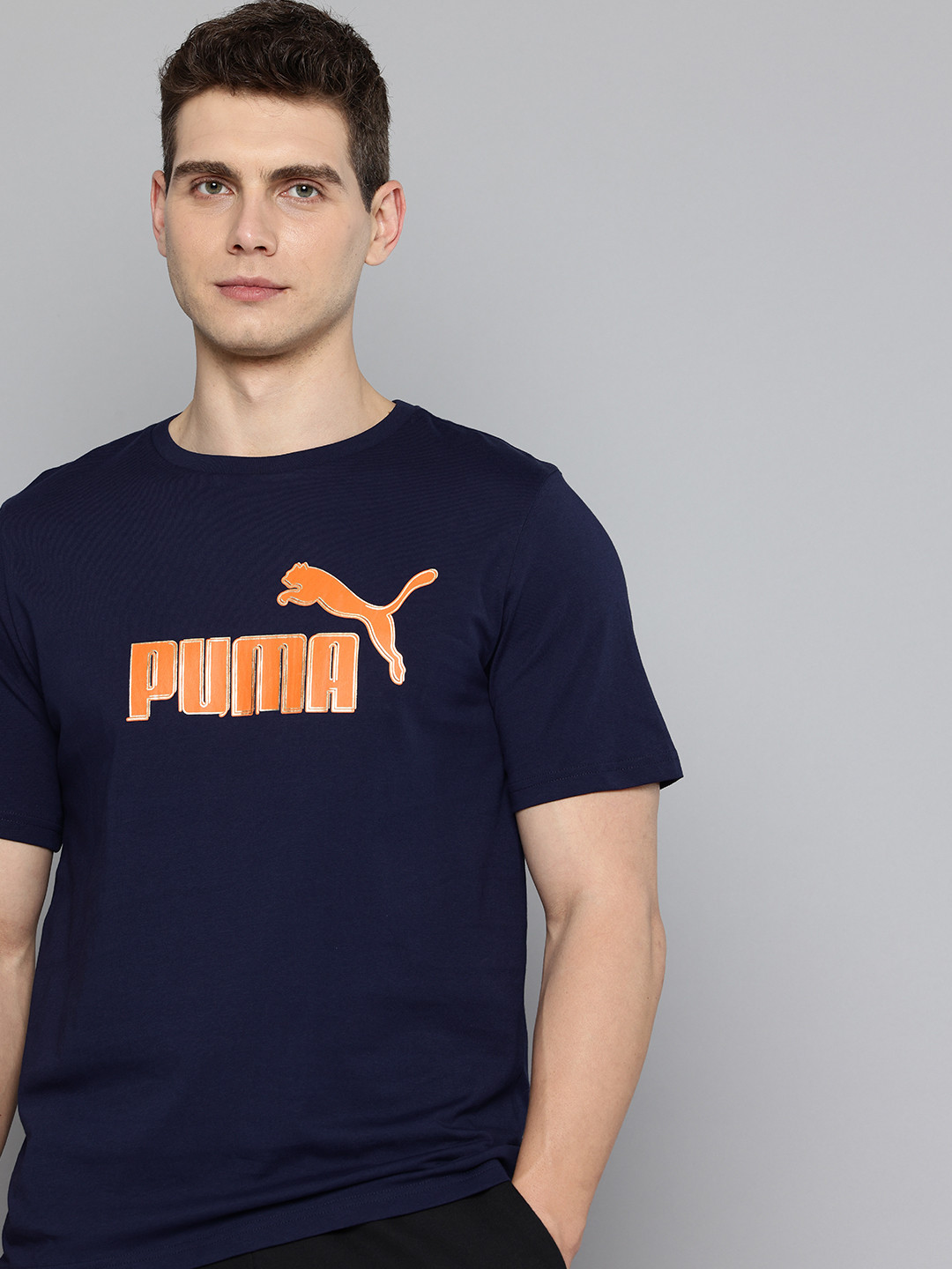 Puma Brand Logo Foil Printed Pure Cotton T-shirt