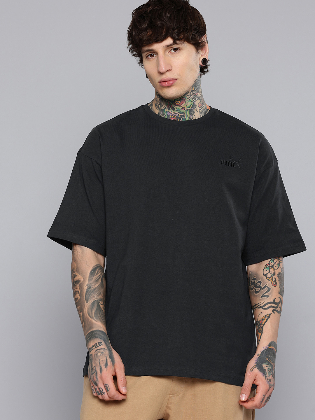 Puma Boxy Fit Brand Logo Embroidered Pure Cotton T-shirt