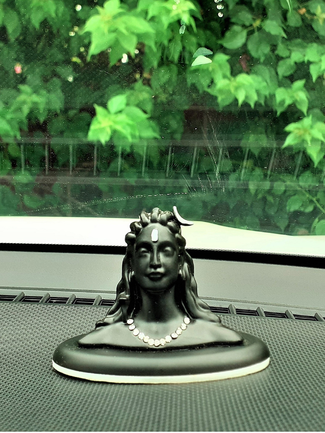 Afterstitch Adiyogi Shiva Black Polyresin Natural Living Room Small Showpiece -