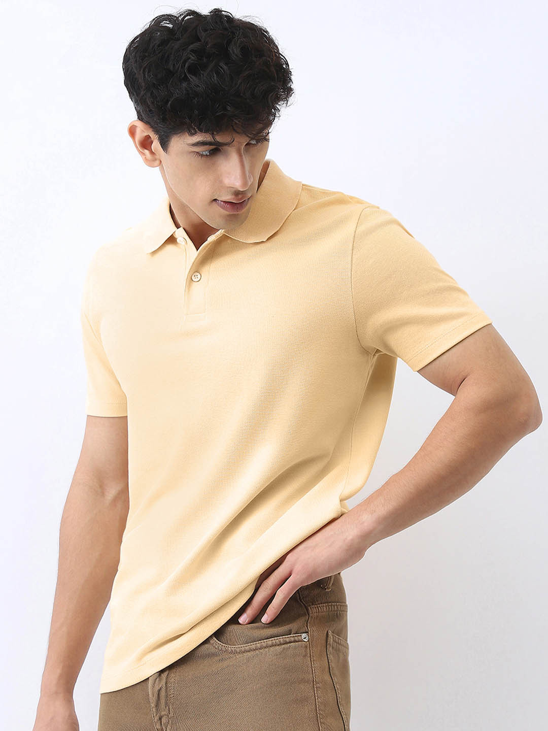 Urbano Fashion Men Solid Regular Fit Half Sleeve Cotton Polo T-Shirt