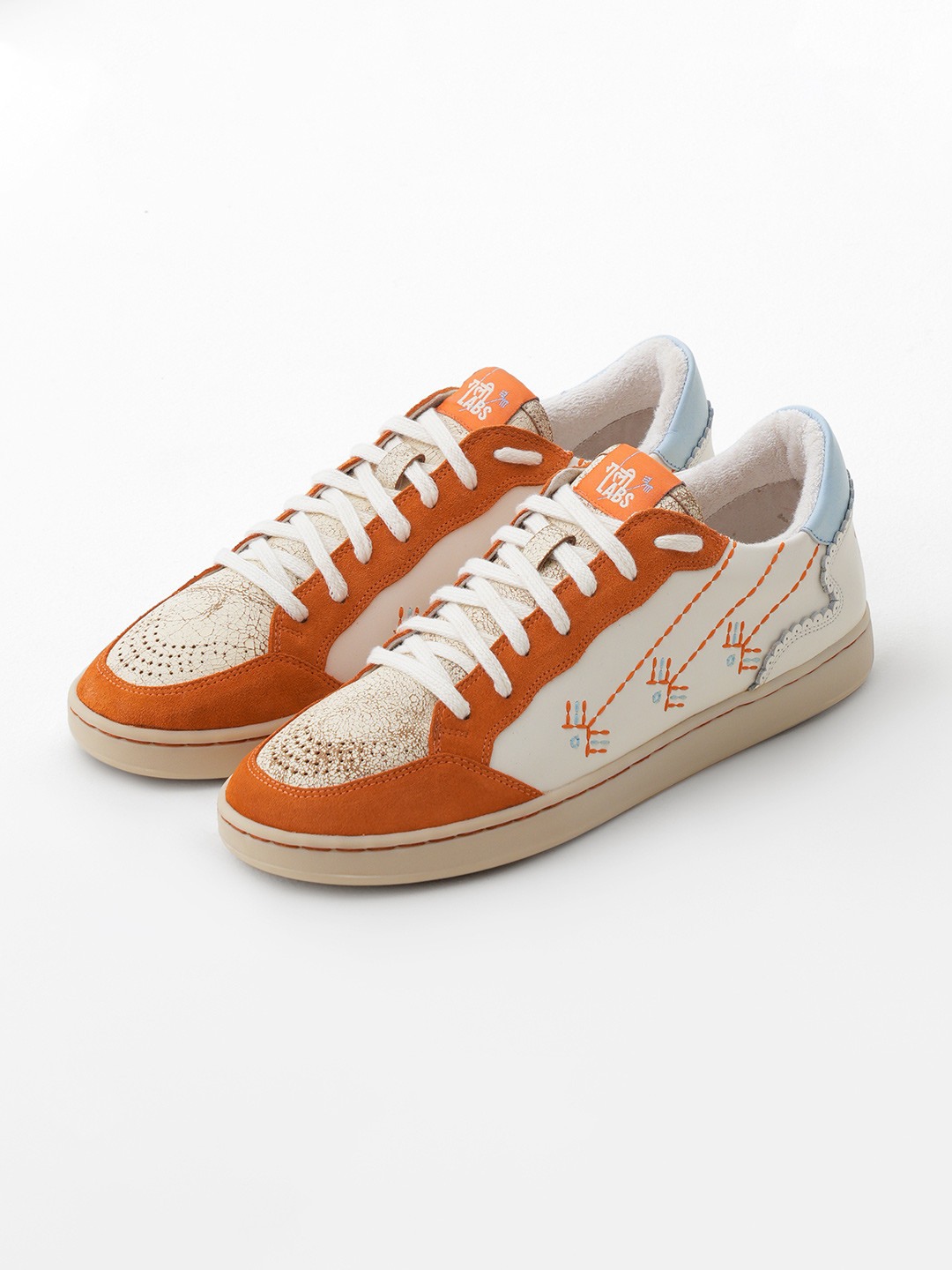 GULLY LABS Men Leather Saaj Orange Premium Casual Sneakers