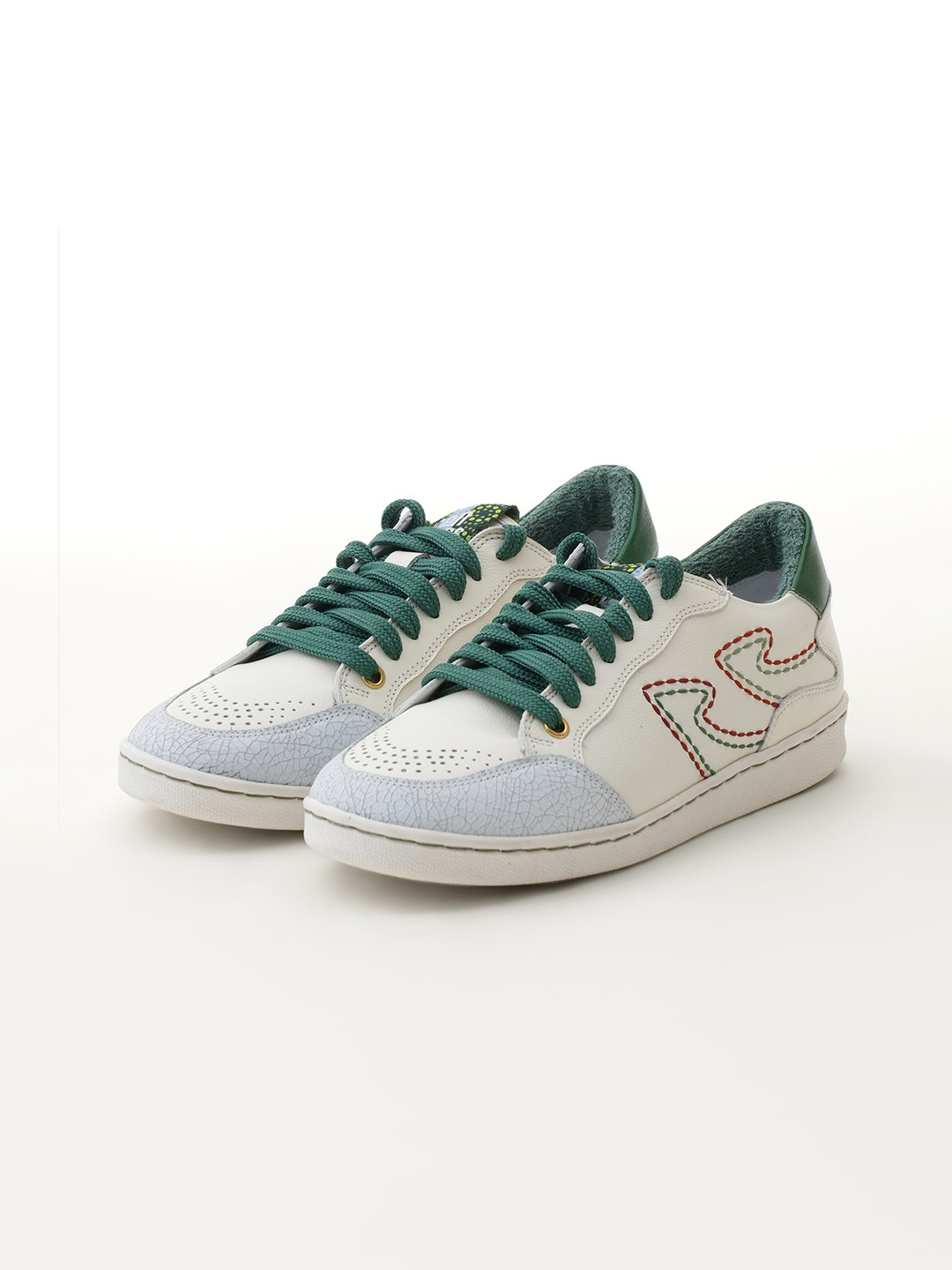 GULLY LABS NAADU 36 Women Colourblocked Leather Lace-Ups Sneakers