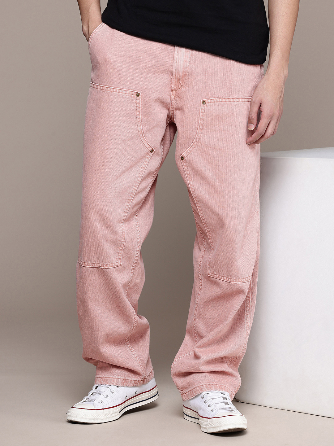 GAP Men Baggy Mid-Rise Light Fade Stretchable Jeans