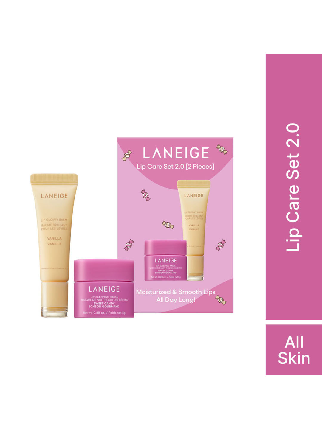 LANEIGE Lip Care Set 2.0 - Sweet Candy Mini Lip Mask & Vanilla Lip Glowy Balm