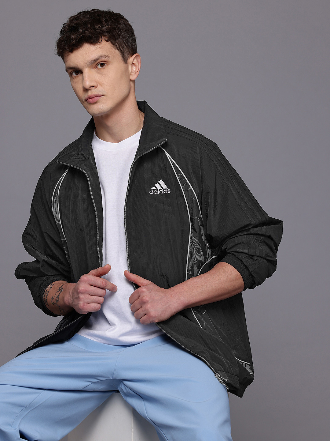 ADIDAS Originals Brand Logo Detail Bomber Jacket with Paneling Detail