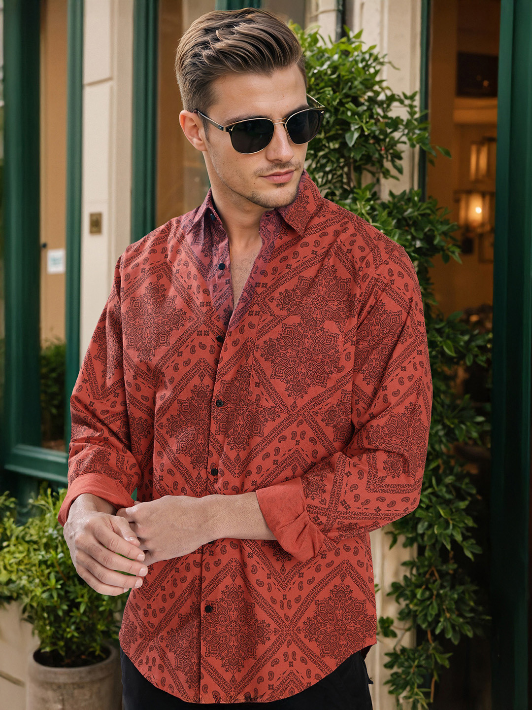 Bene Kleed Ethnic Motifs Printed Pure Cotton Casual Shirt