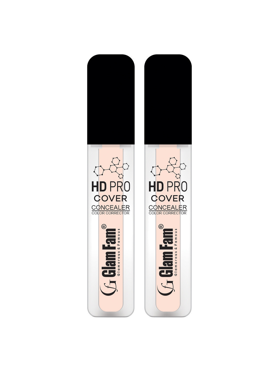 GlamFam Set Of 2 HD Pro Cover Concealer- 5 ml Each- Porcelian-01