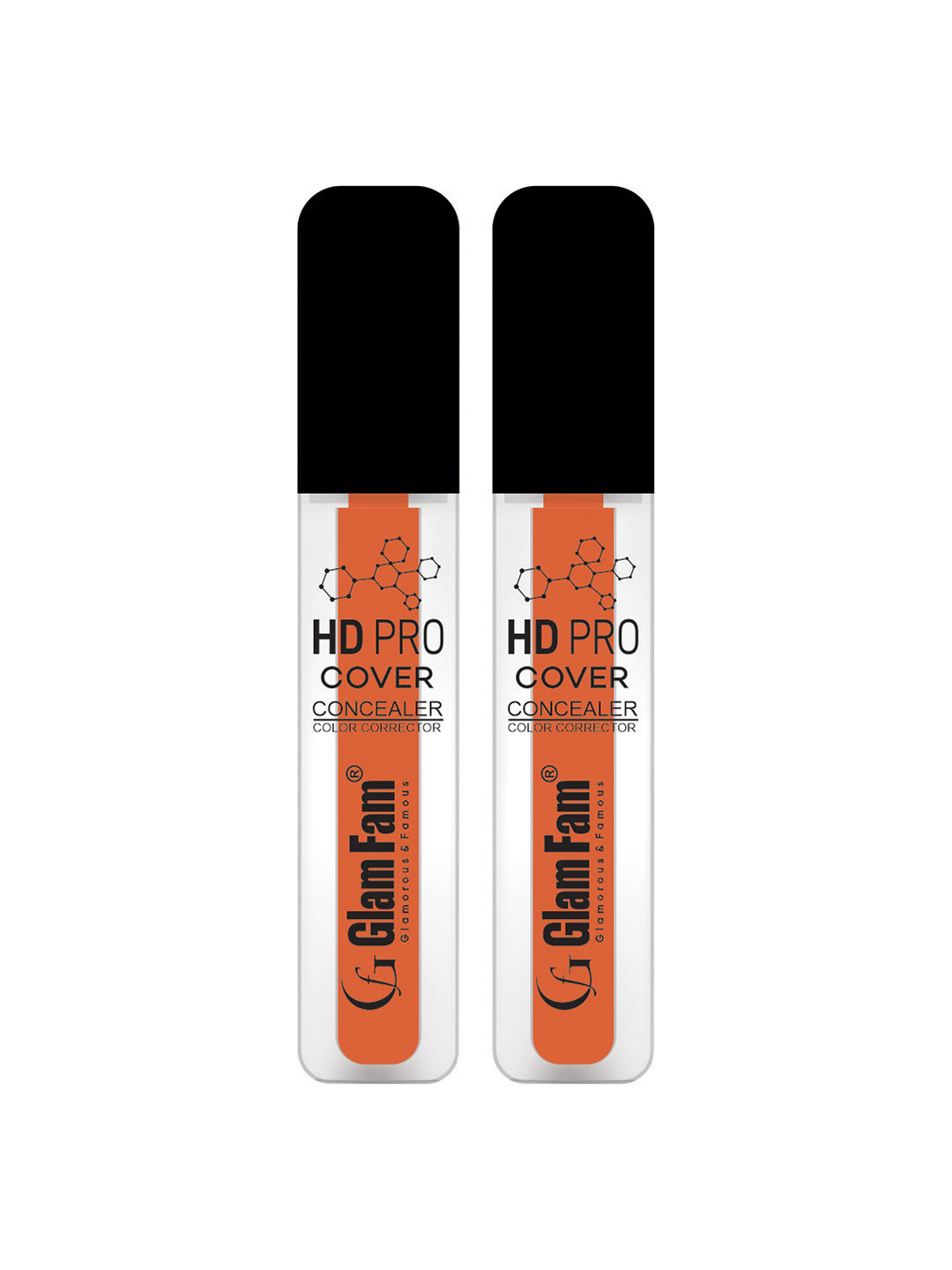 GlamFam Set Of 2 HD Pro Cover Concealer- 5 ml Each- Orange Corrector 06