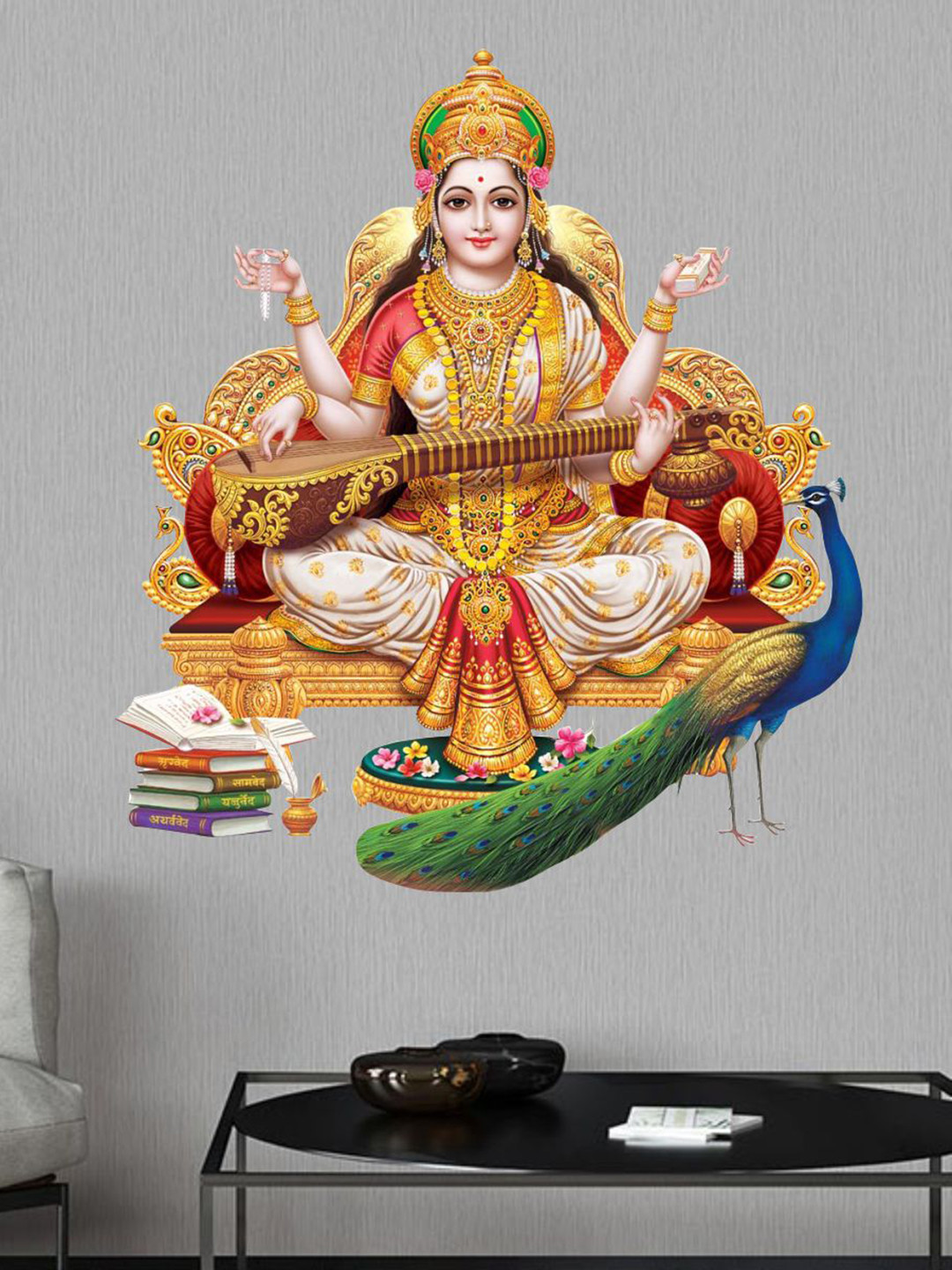 Decor Villa Multicolor Maa Saraswati Wall Sticker