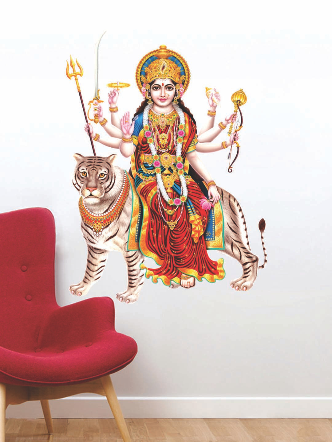Decor Villa Mutlicolor Durga Maa Wall Sticker