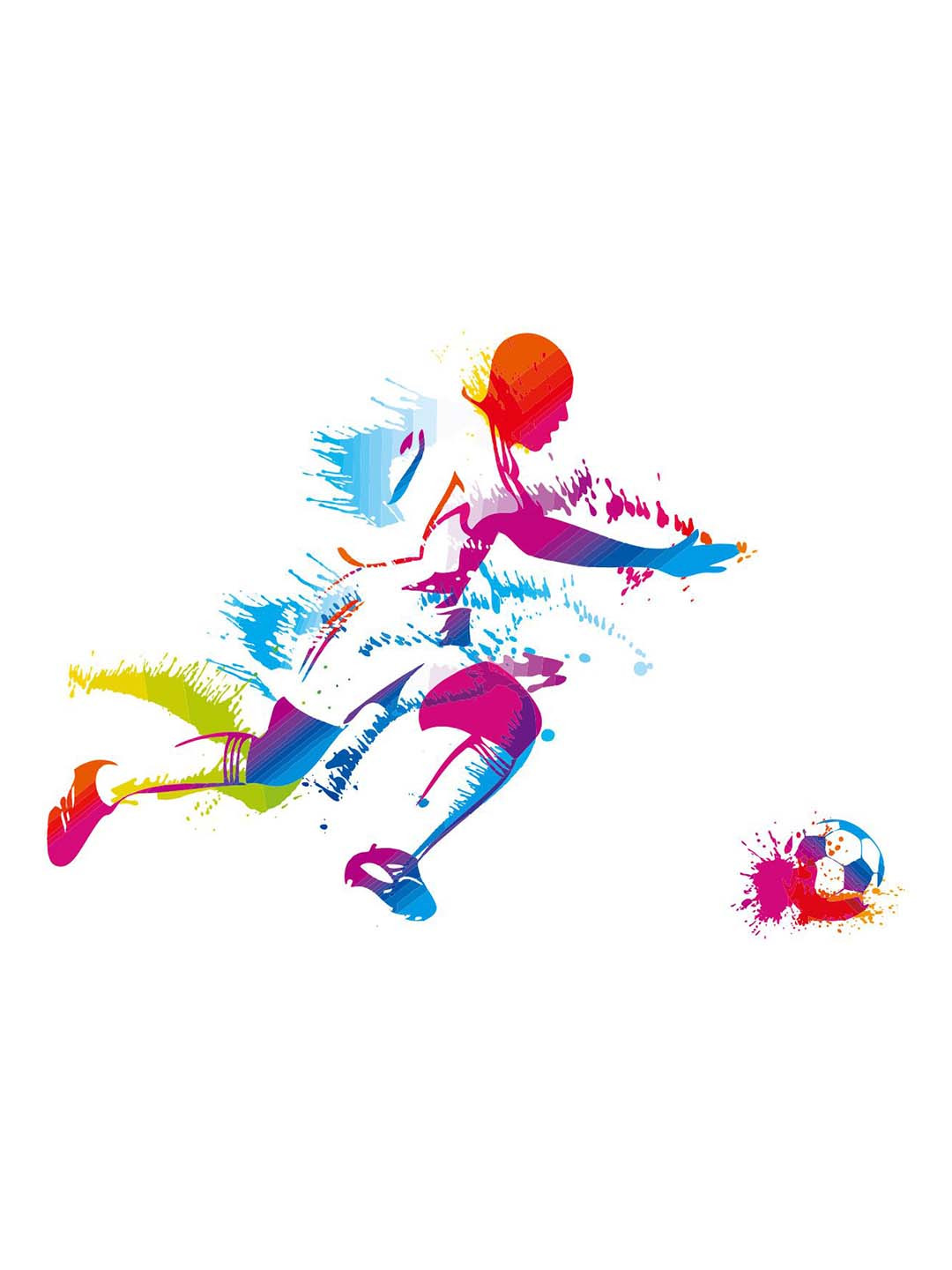 Decor Villa Multicolour Football Player Wall Sticker