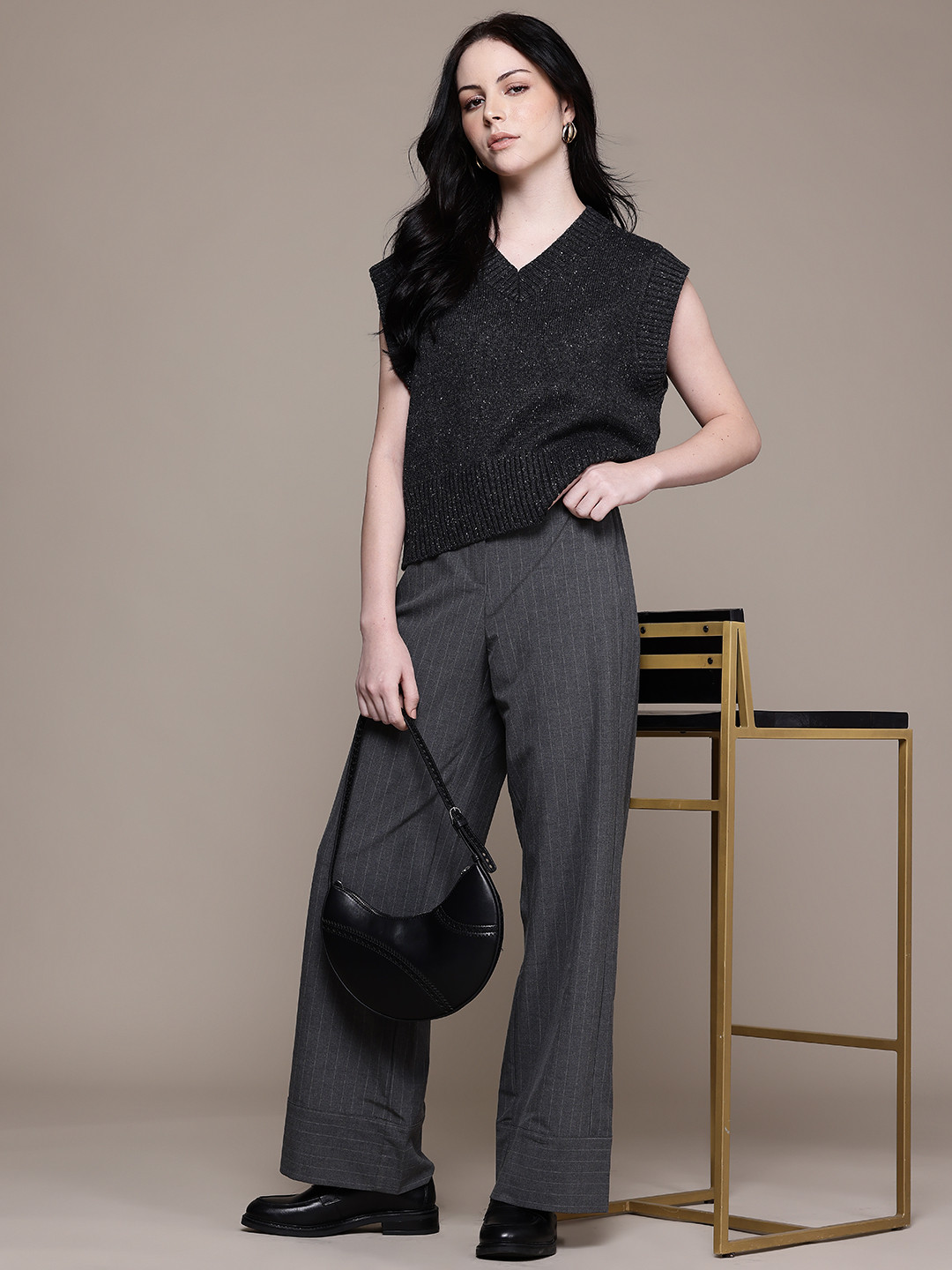 MANGO Cable Knit Sweater Vest