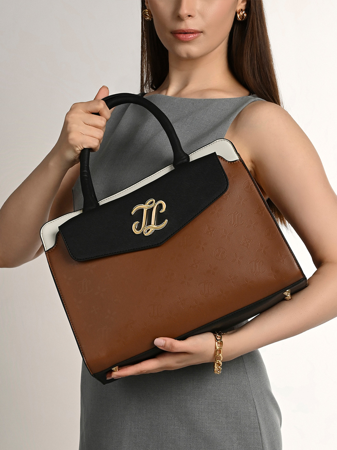 LAVIE Signature Women Washington Colourblocked Satchel Handbag