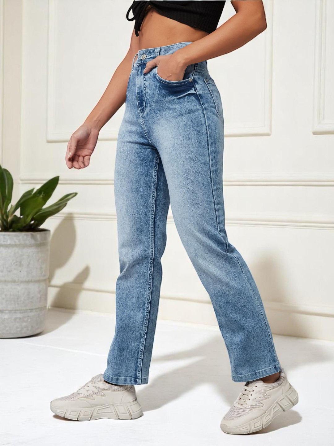 Roadster Women Wide Leg Blazing Phantom High rise Jeans