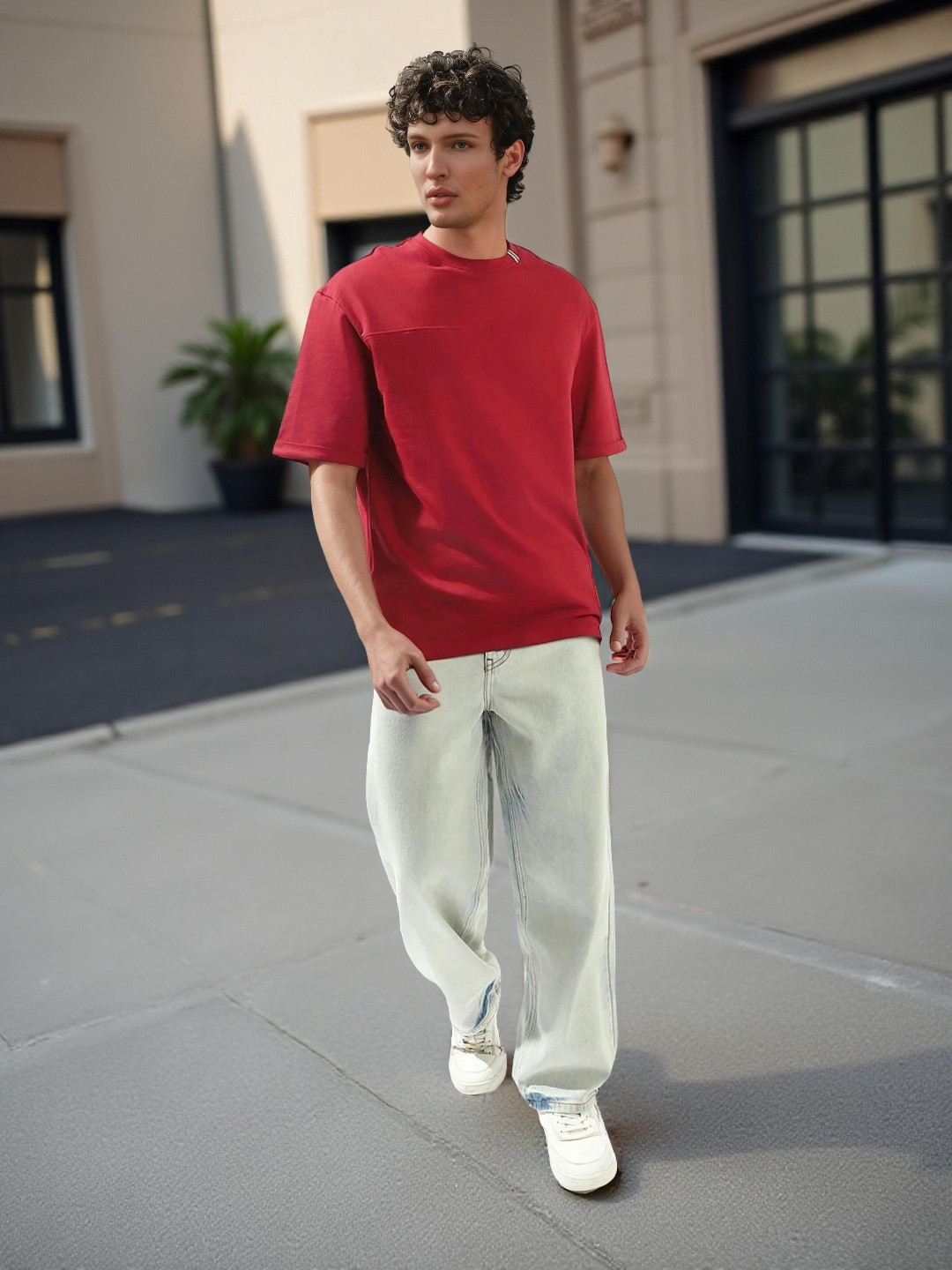 High Star Men Relaxed Fit Updated Basic Cotton T-shirt