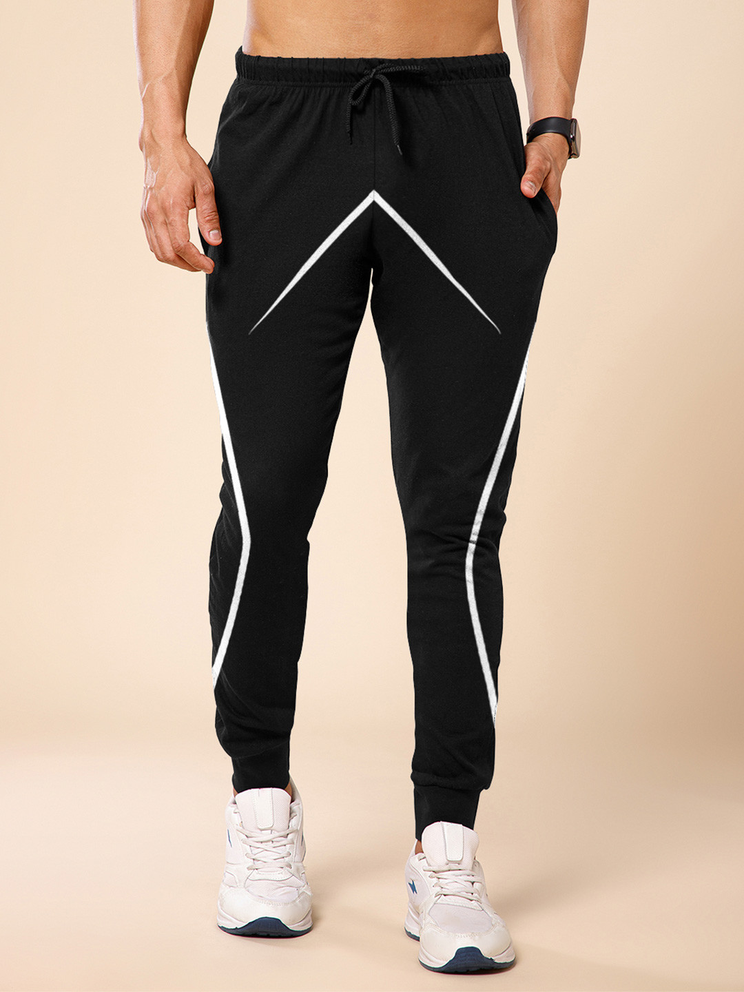 TRIPR Men Mid Rise Relaxed Fit Striped Joggers