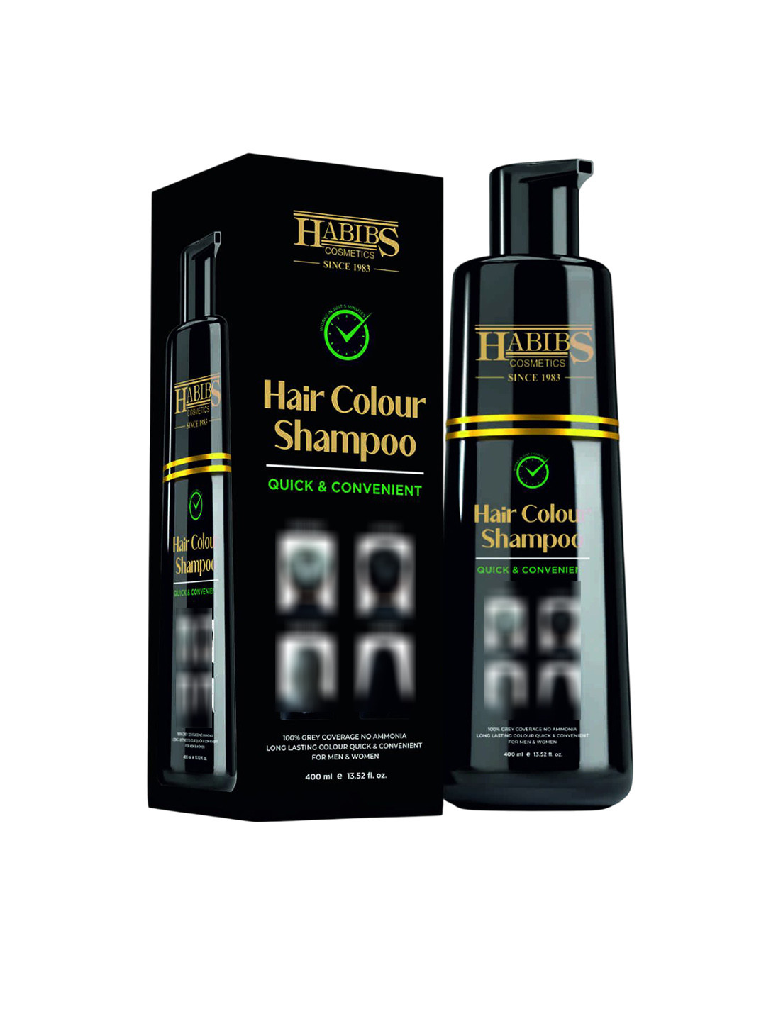 HABIBS Hair Colour Shampoo- 400 ml- Black