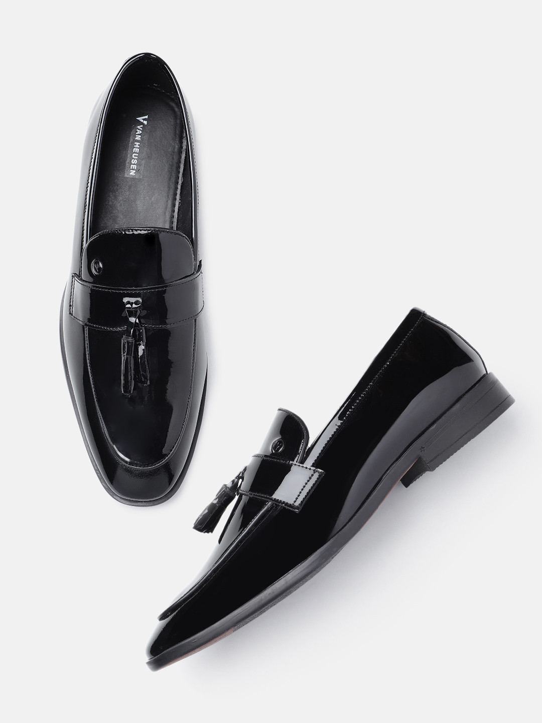 Van Heusen Men Tassel Detailing Patent Leather Loafers