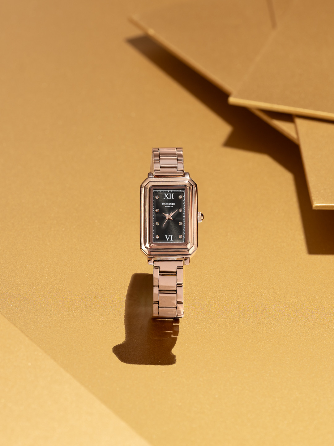 Sonata Poze Quartz Analog Dial Gold Stainless Steel Strap Watch Women - SP80116WM01