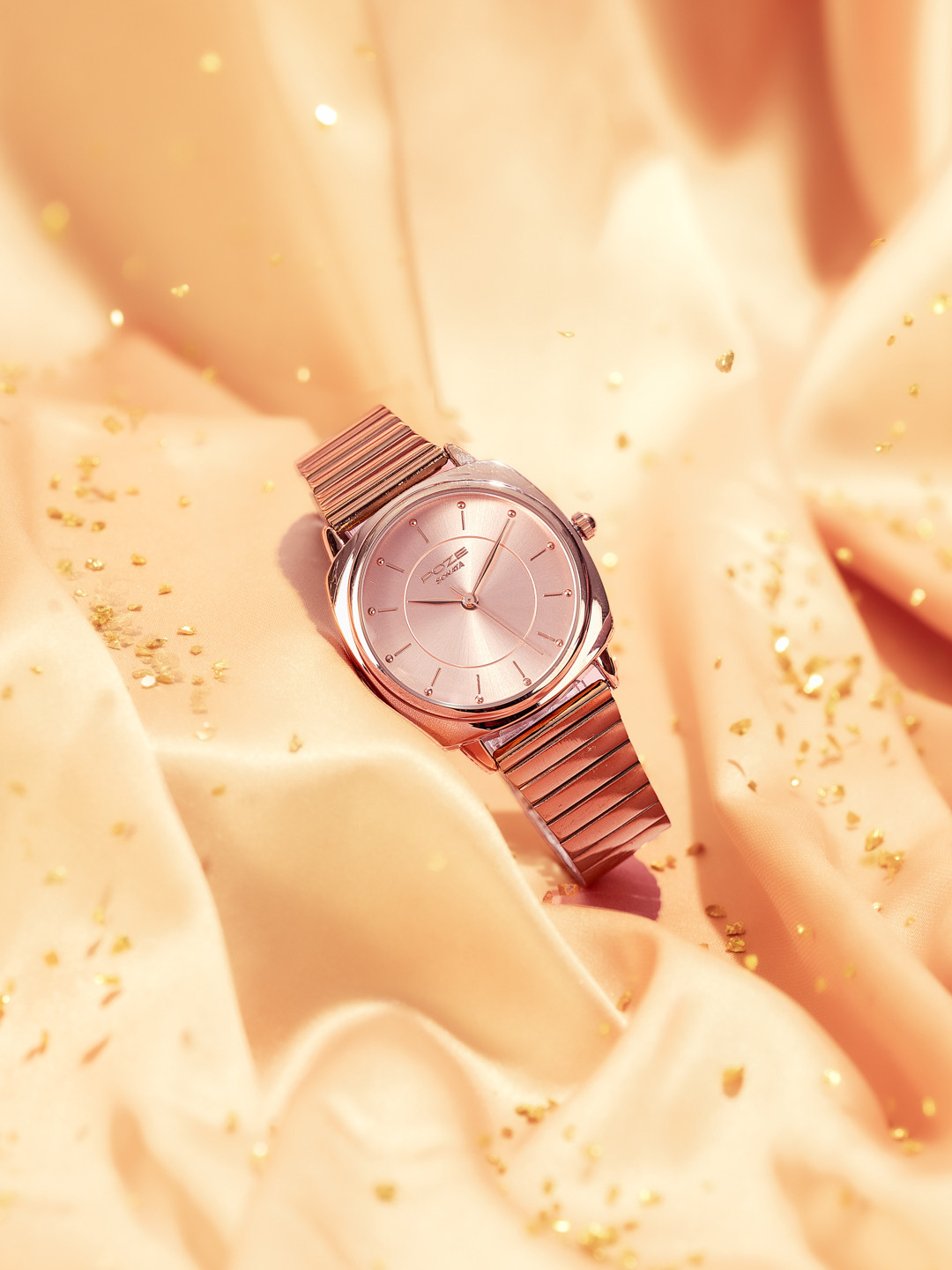 Sonata golden hour Men Embellished Dial & Stainless Steel Analogue Watch SP80117WM01