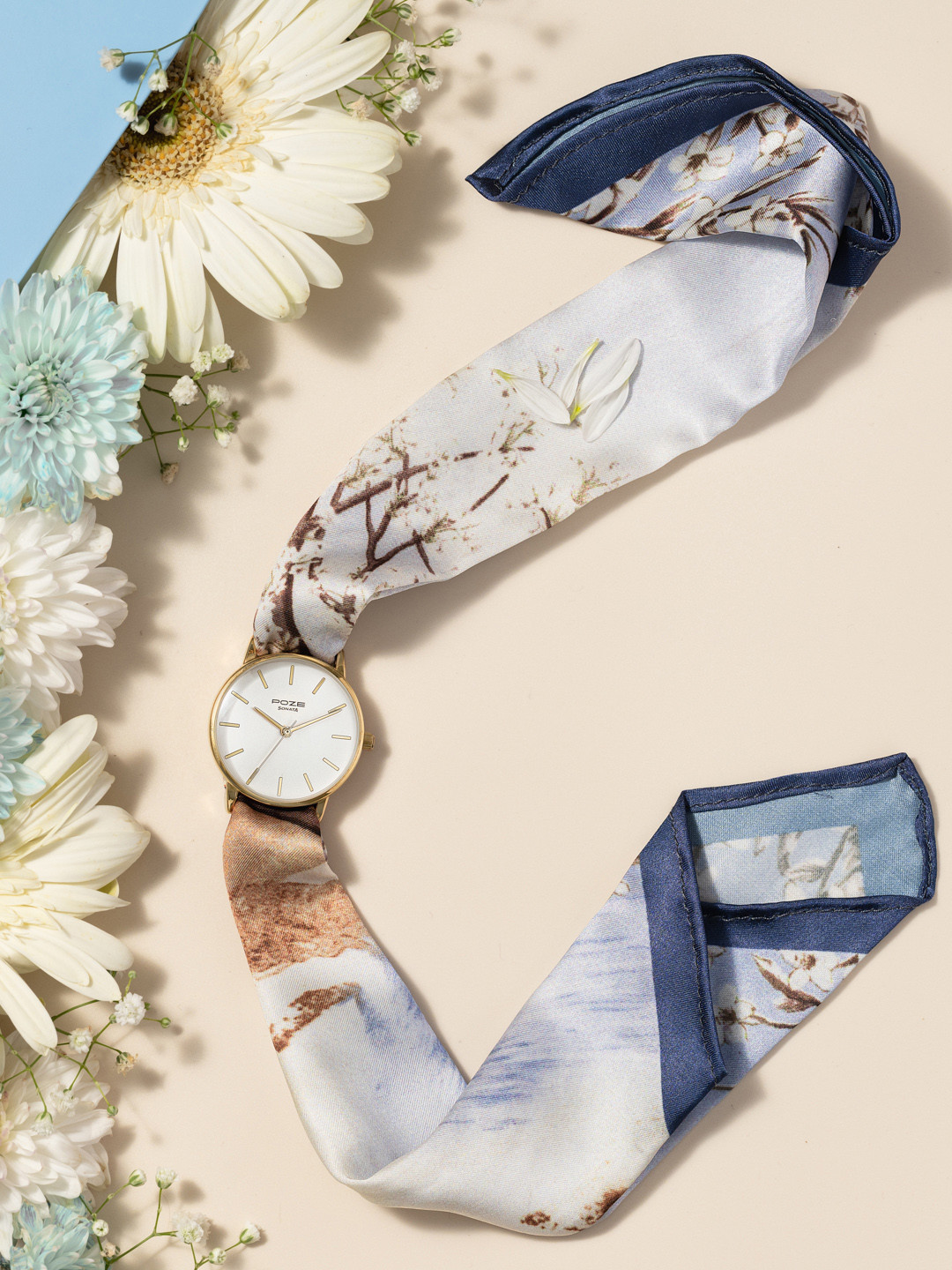 Sonata Blooms Women Dial & Bracelet Style Straps Analogue Watch SP80126YF01W