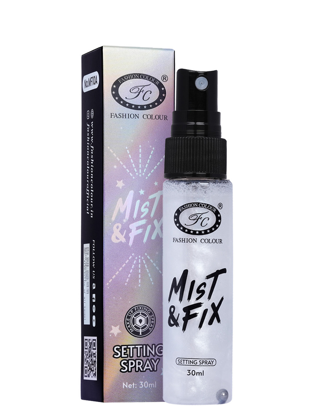 Fashion Colour Mist & FIX Setting Spray For Long Lasting Makeup - 30 ml - Silver-MF10A